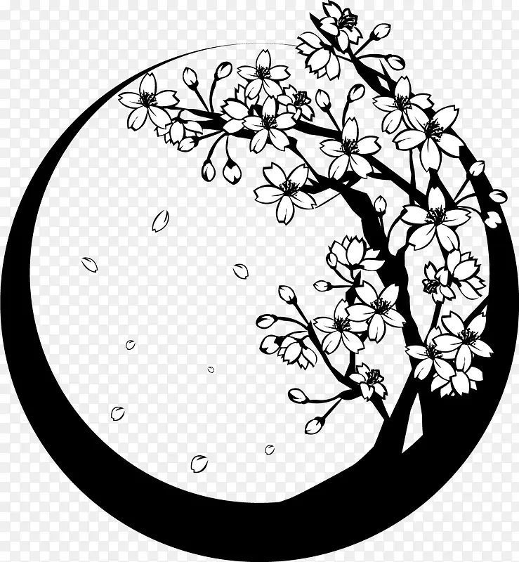 边框黑色花装饰