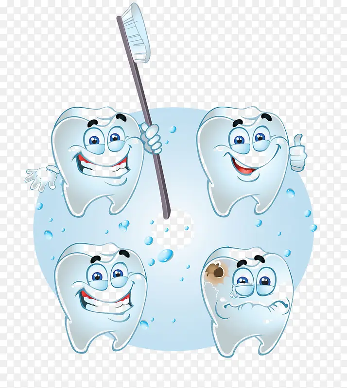 快乐的卡通牙齿