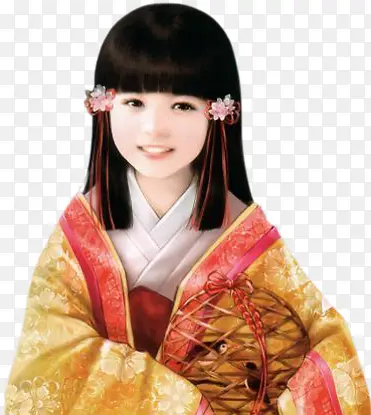 黄衣古风小女孩