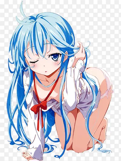卡通蓝头发美少女