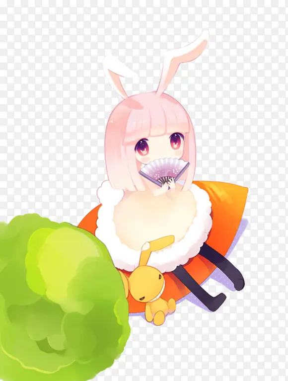 卡通立绘彩绘兔女女孩