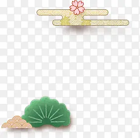 扁平手绘绿色的植物效果
