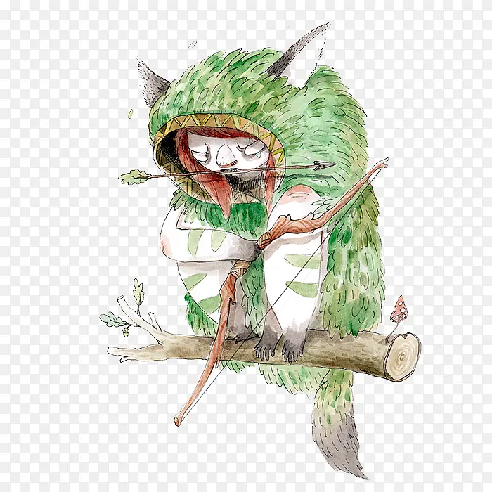 创意手绘水彩动物