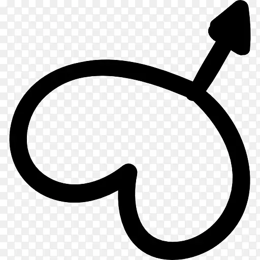 男性性别符号与心脏图标
