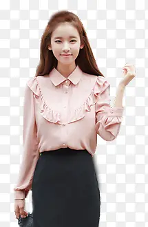 粉色上衣美女