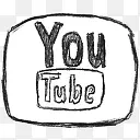 YouTube社交媒体简笔画图标