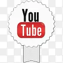 勋章风格社交媒体图标youtube