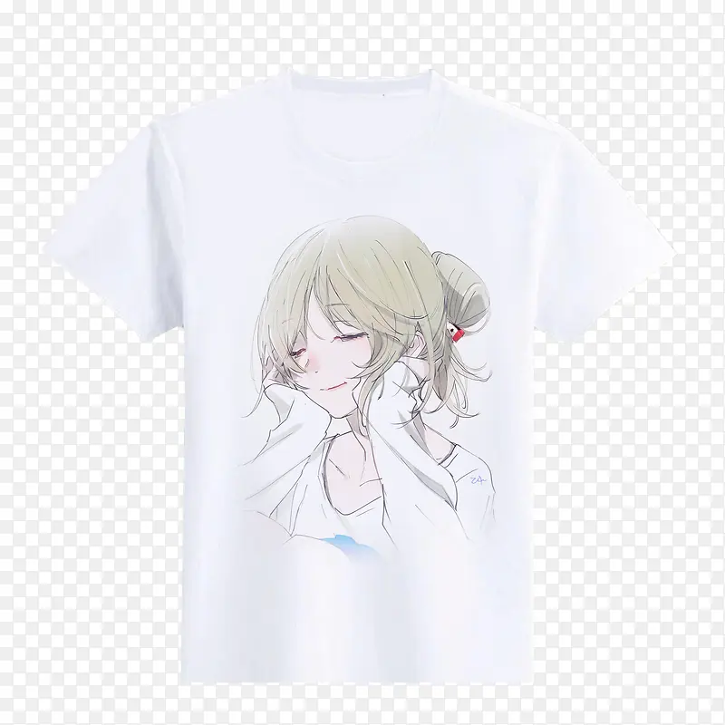 女孩白色T恤