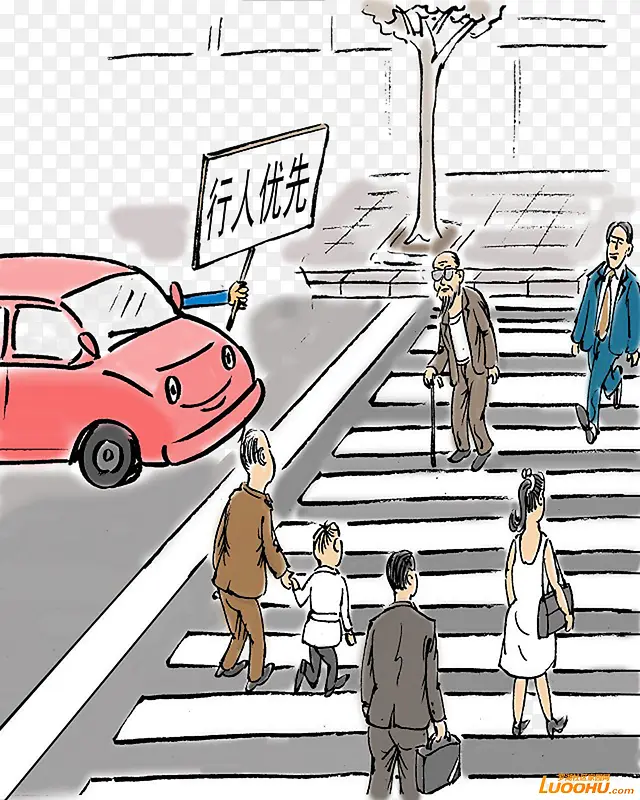 人行道的美