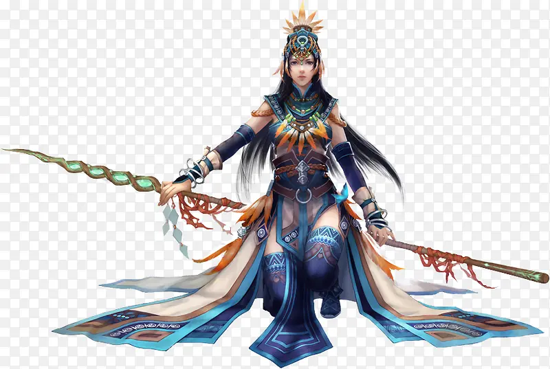 手绘游戏人物矢量素材