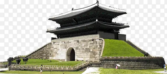 春天金色外国建筑风景