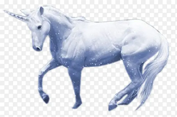 洁白独角兽手绘游戏素材