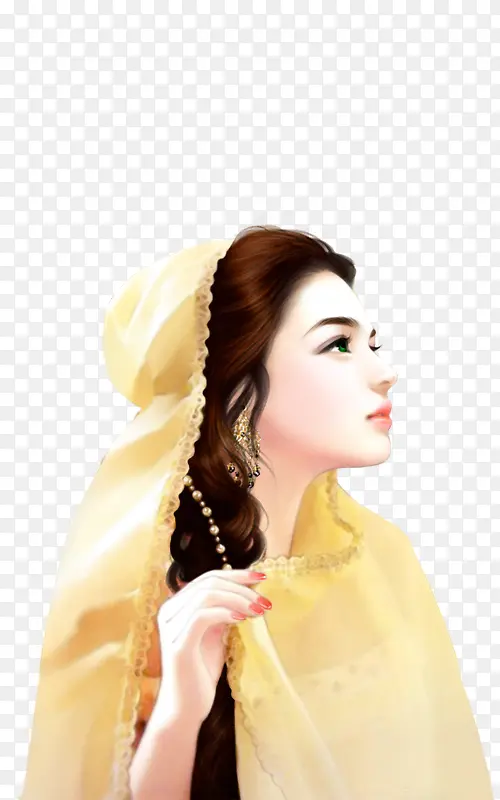 彩绘立绘披风女子
