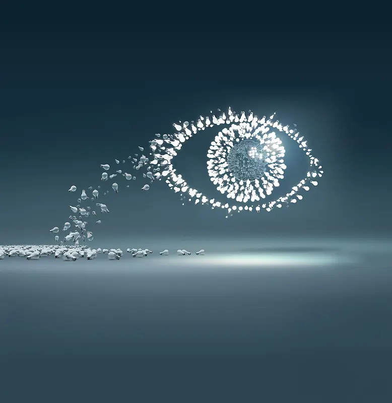碎石头拼成的眼珠