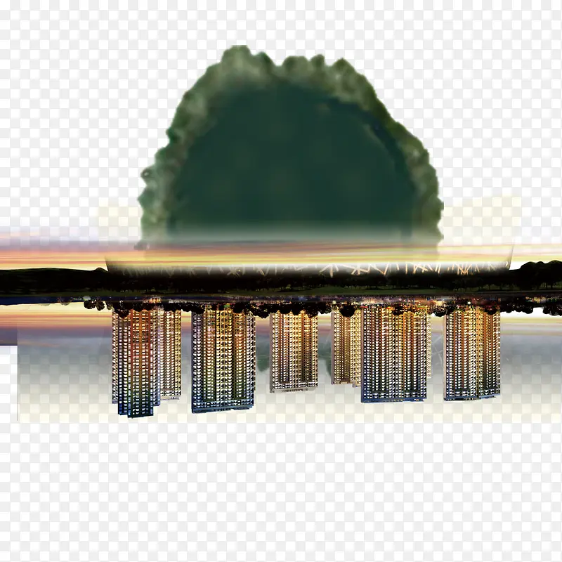 建筑背景水墨