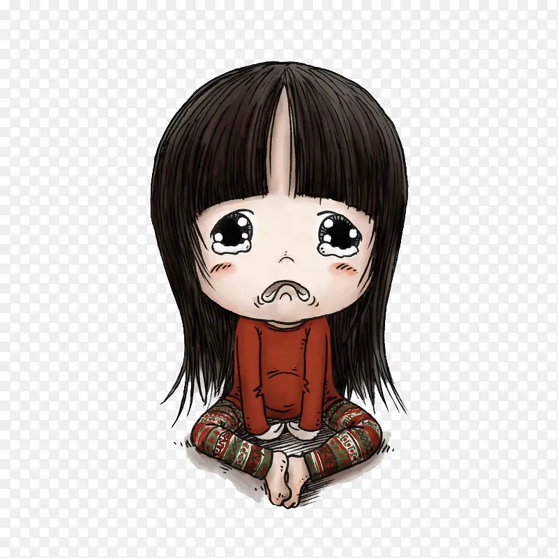 卡通女孩不高兴PNG图片素材下载_图片编号11070672-PNG素材网