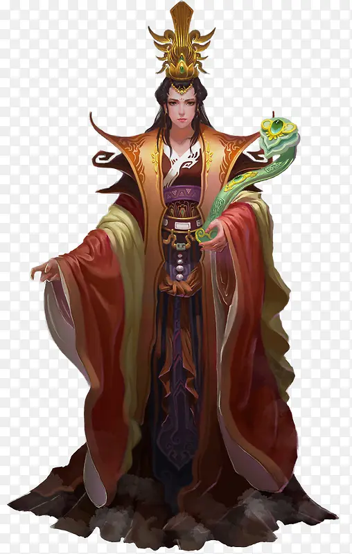 手绘中国风红衣人物
