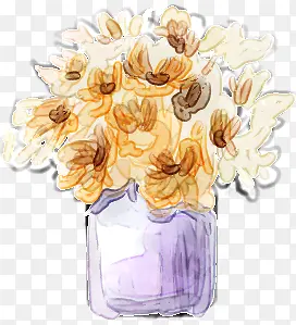手绘室内温馨花朵