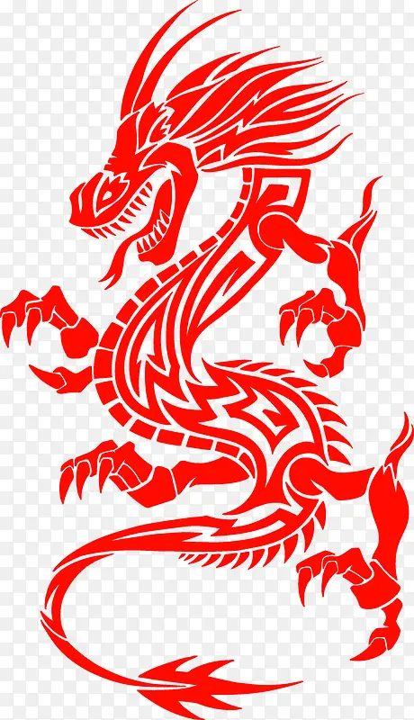 中国龙剪纸