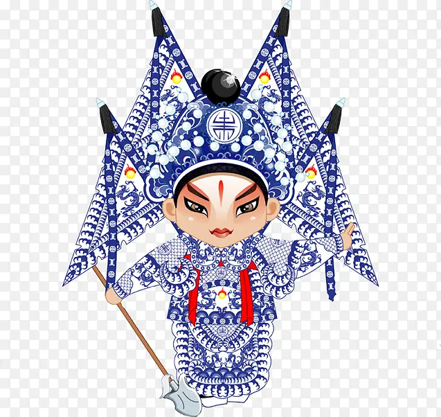 卡通京剧人物插画