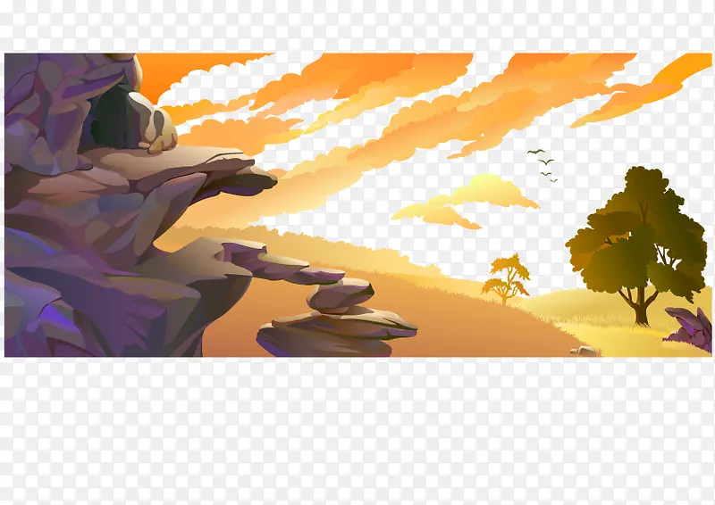 矢量晚霞