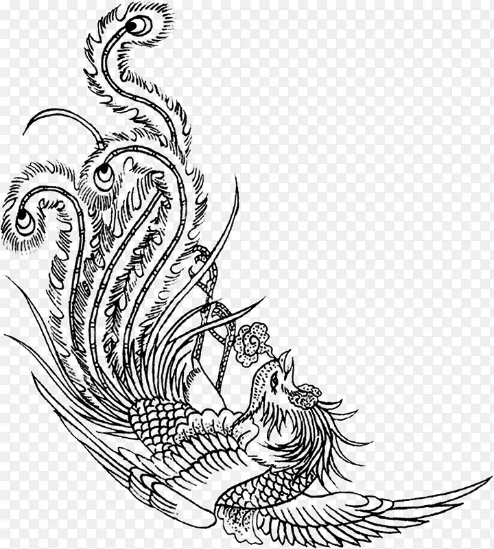 黑色创意龙纹造型