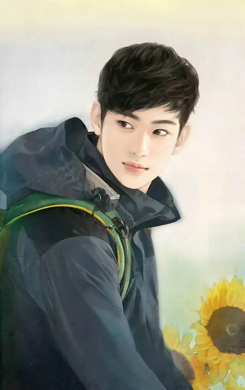 手绘男神小说插画