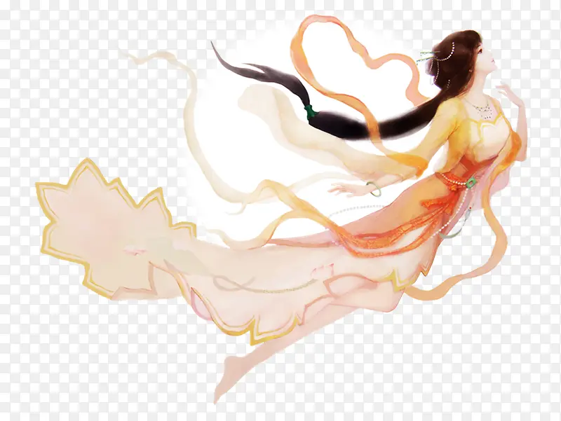 手经会中国风黄色美女