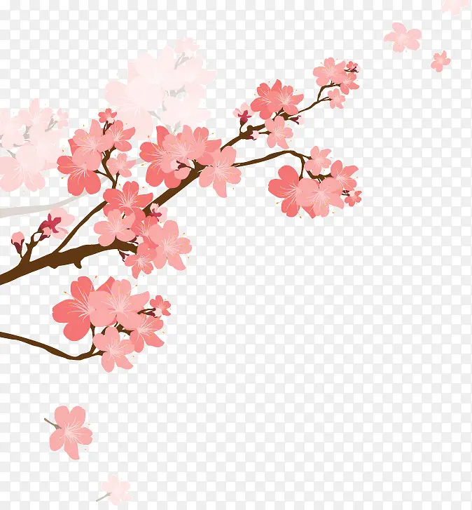 粉花手绘粉花