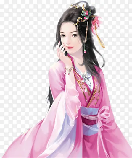 红衣女子高清素材