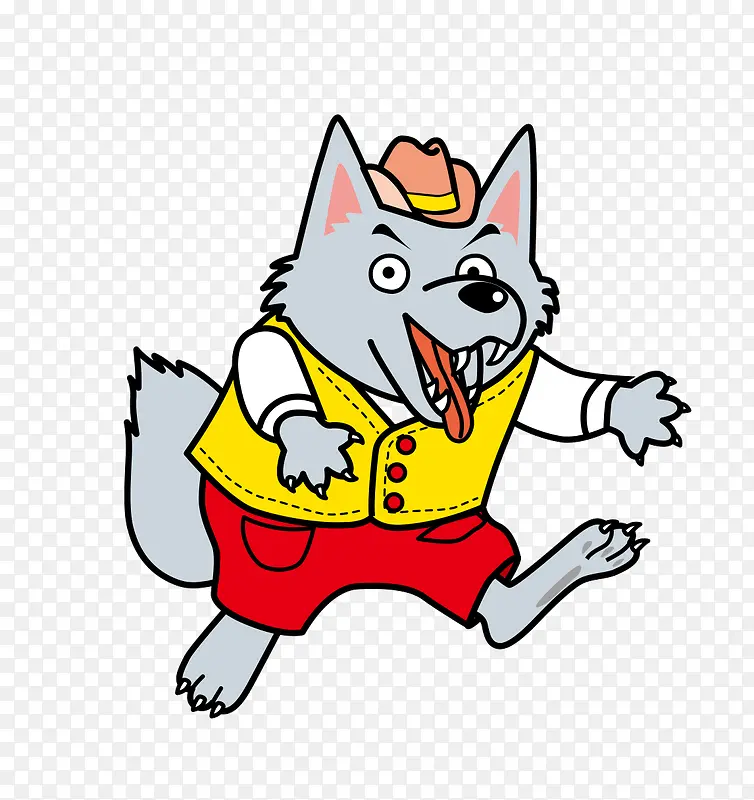 手绘狡猾的狼