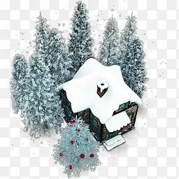 圣诞节雪屋图标
