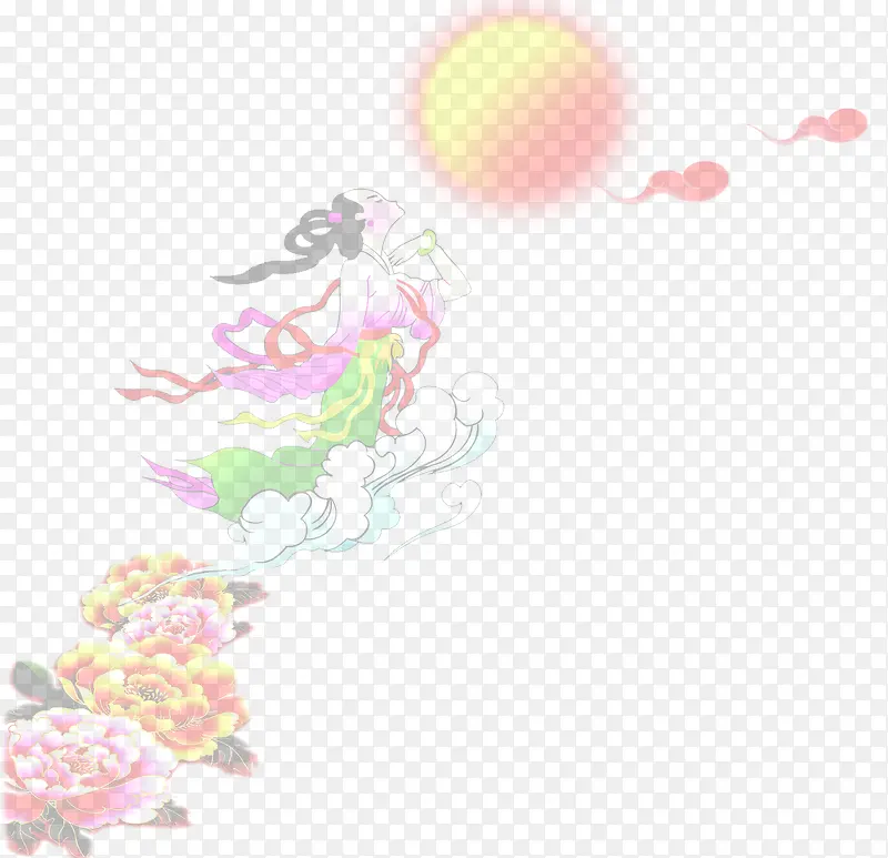 嫦娥奔月海报背景七夕