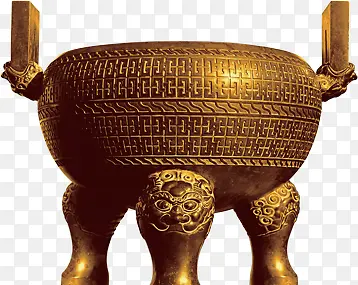 金色雕花三足鼎