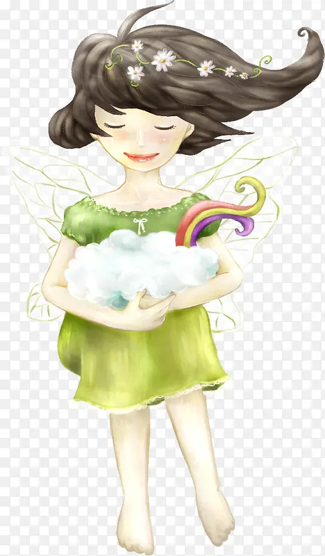 花朵装点美丽女孩