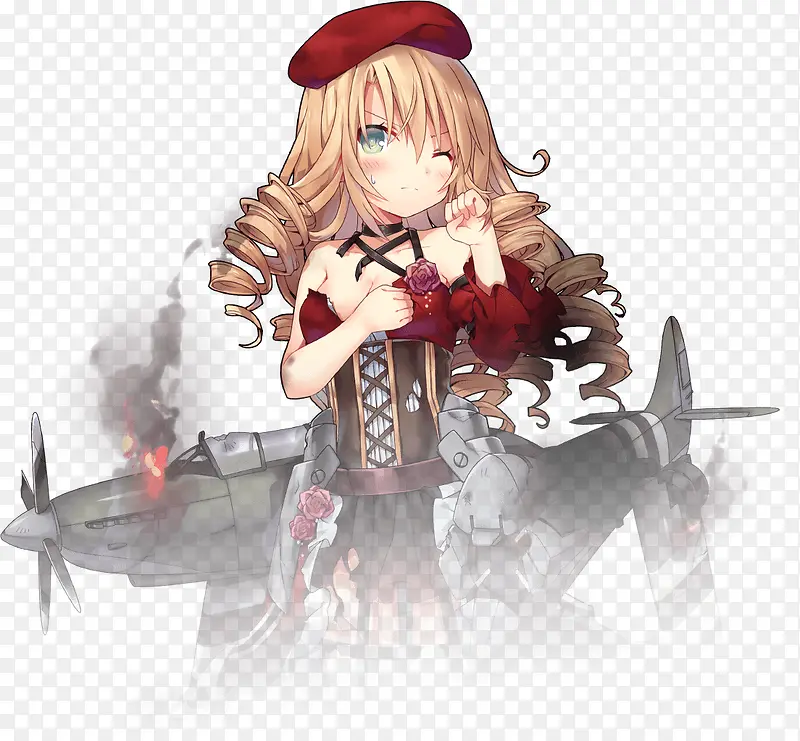 手绘黄牌机娘人物海报