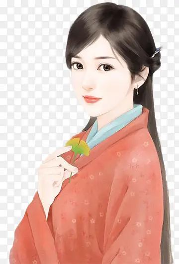 立绘拿着花的美女
