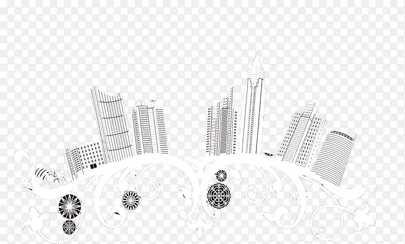 卡通城市建筑海报