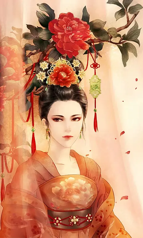 手绘中国风霸气妃子