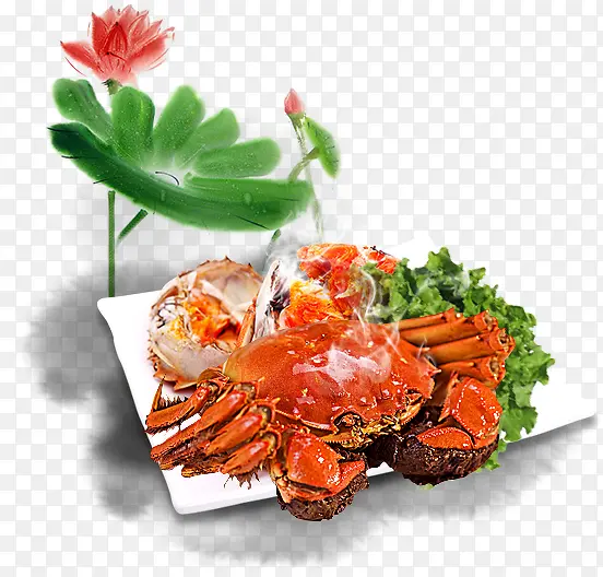螃蟹美味食物海报