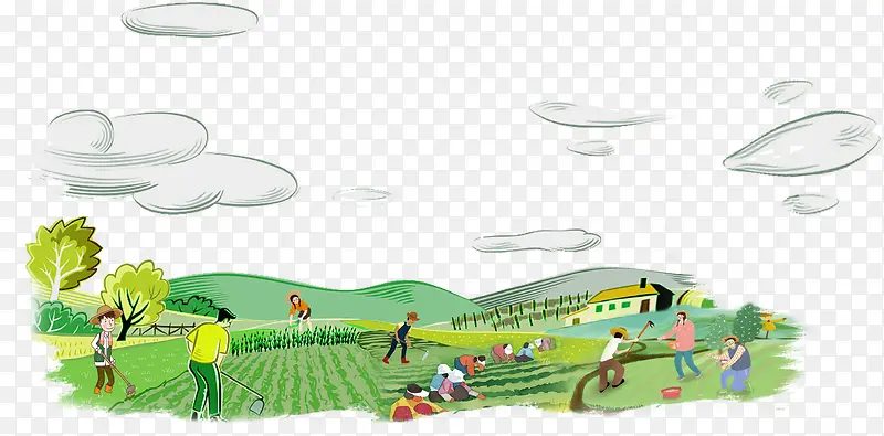 除草， 农耕，春种，劳作