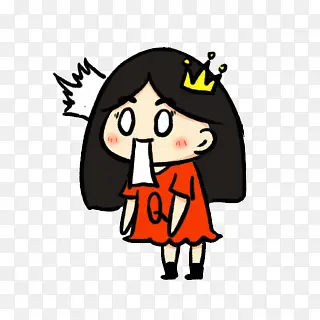 目瞪口呆卡通女孩