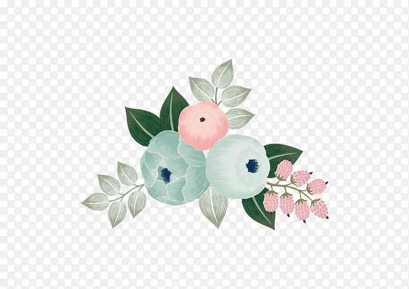 手绘画风花朵创意