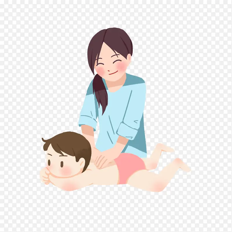 母婴服务简约扁平风