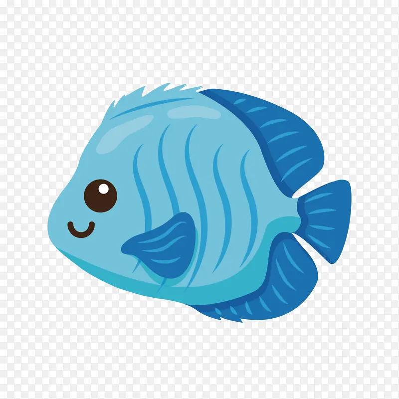 蓝色观赏鱼矢量素材衅