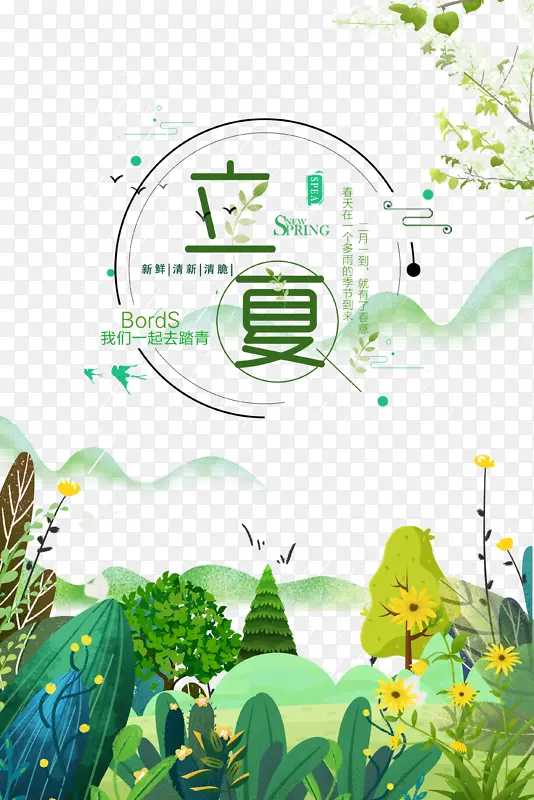 立夏树枝花朵花丛