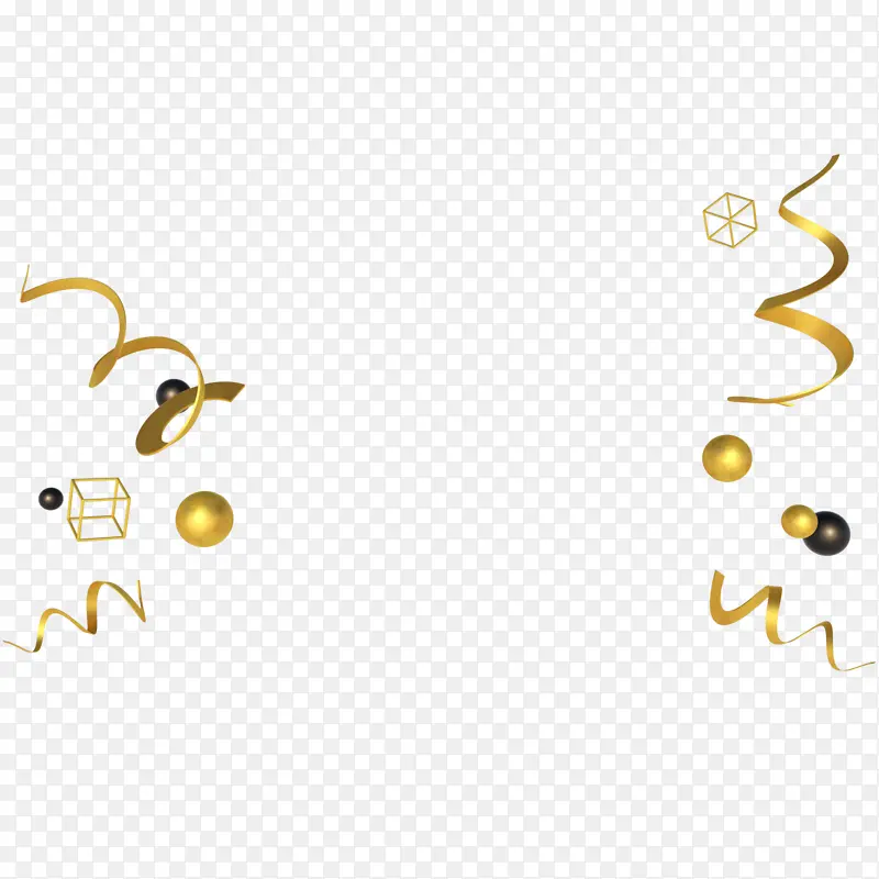 高端大气黑金C4D立体漂浮素材