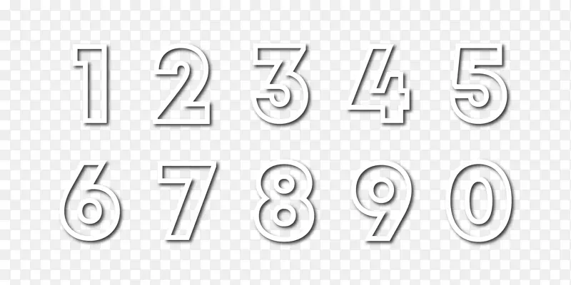 线条矢量数字艺术字PNG素材