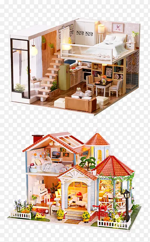 diy 小屋 阁楼 别墅 手工制作