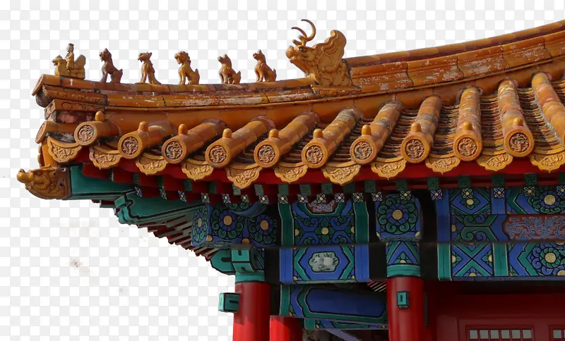 中国风古建筑宫殿金色琉璃瓦屋角屋檐PNG图片素材下载_图片编号11153231-PNG素材网